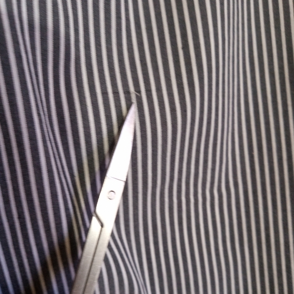 Solitaire gray and white striped long bell sleeve top - Picture 6 of 10